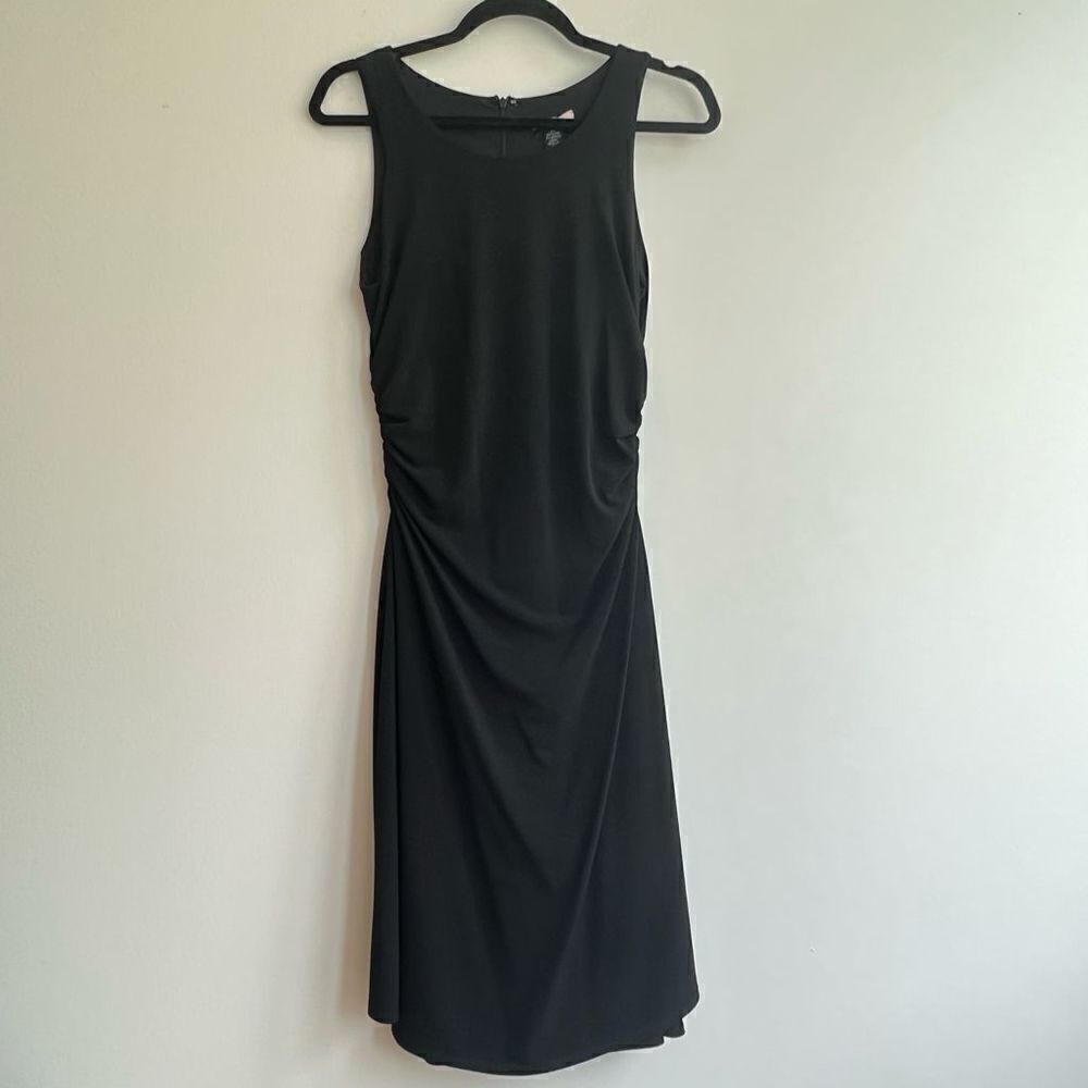 JANE STREET Black High Neck Cinches Sides Sleeveless Bodycon MIDI Dress Size 4